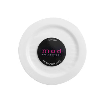 Mod Round Collection 7.5" White Salad Plates (20 Count) Item #: 2178 