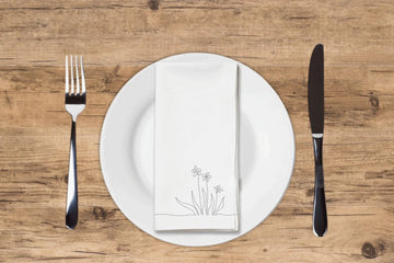 Continuous Line Flowers - Printed Guest Towel | 16 Pack