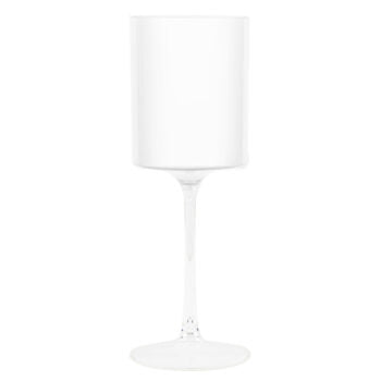 Two Tone Wine Glass 9oz White • Clear | 5 Pack