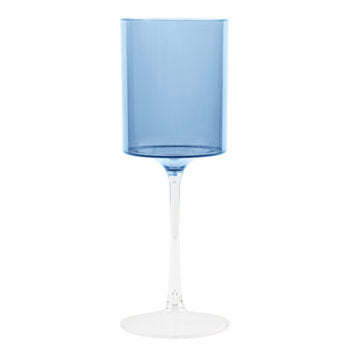 Two Tone Wine Glass 9oz Blue • Clear | 5 Pack