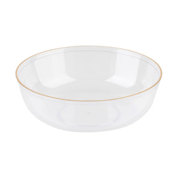 Clear Gold Rim Bowls 16oz | 10 Pack