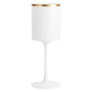 White • Gold Flat Wine Glass 9oz | 5 Pack