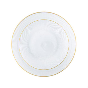 Glass 7" & 9" Clear/Gold Plates | 24 Pack