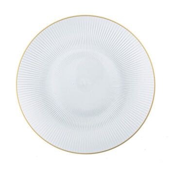 Glass 7" & 9" Clear/Gold Plates | 24 Pack