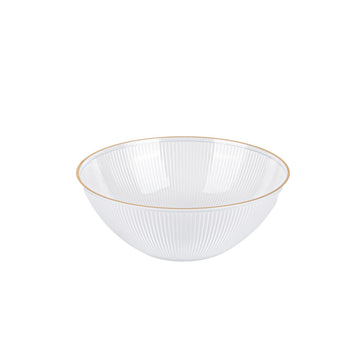 Glass 12 oz Clear/Gold Rim Bowls | 10 Count