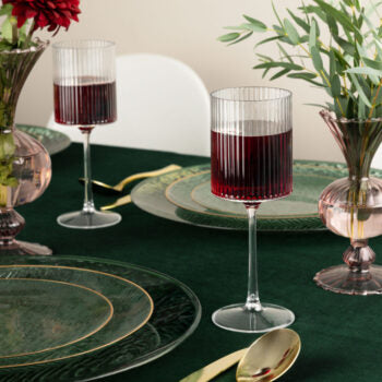 Ribbed • Clear Flat Wine Glass 8.5 oz | 5 Pack