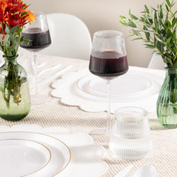 Ribbed Hip Wine Glass 12 oz | 4 Pack