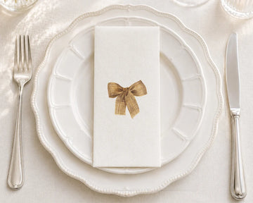 Burlap Bow - Printed Guest Towel | 16 Pack