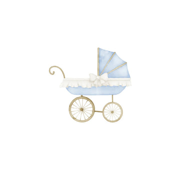 Blue Baby Carriage Cocktail Napkin | 20 Pack