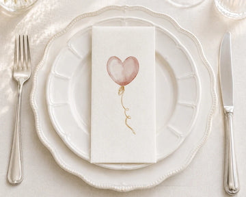 Heart Balloon - Printed Guest Towel | 16 Pack
