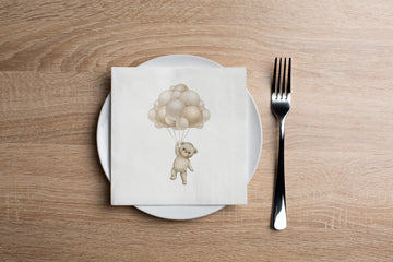 Teddy Neutral Cocktail Napkin | 20 Pack
