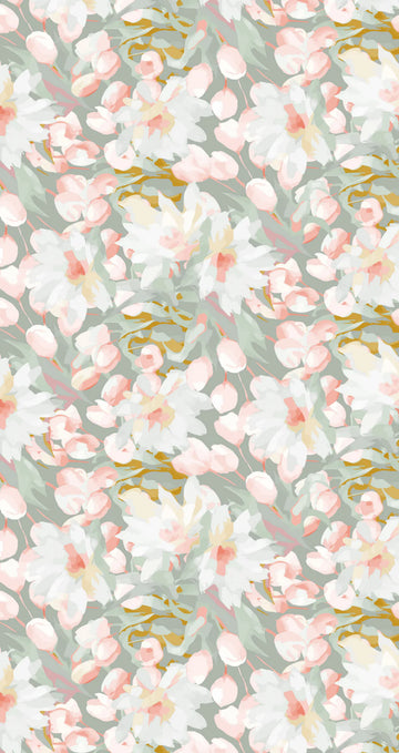 Painted Flowers Mint - Printed Guest Towel | 16 Pack