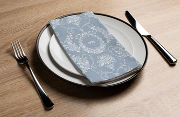 Pesach Lace Blue- Printed Guest Towel | 16 Pack