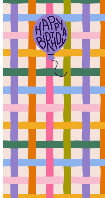 Birthday Balloon Plaid - Printed Guest Towel | 16 Pack