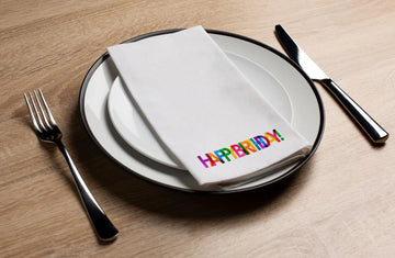 Happy Birthday - Printed Guest Towel | 16 Pack