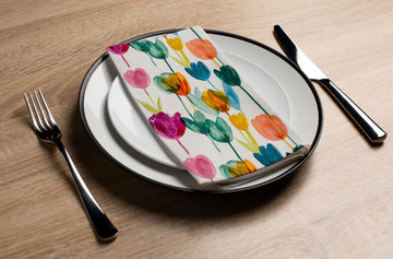 Marker Tulips - Printed Guest Towel | 16 Pack