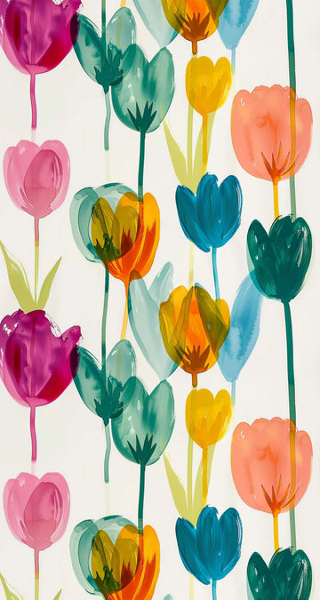 Marker Tulips - Printed Guest Towel | 16 Pack
