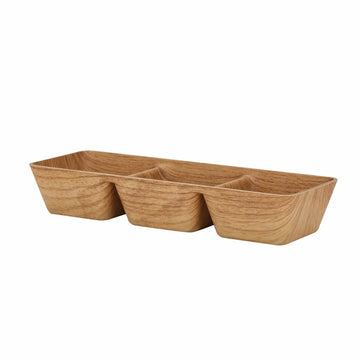 Oak Three Sectional Plastic Serving Dish