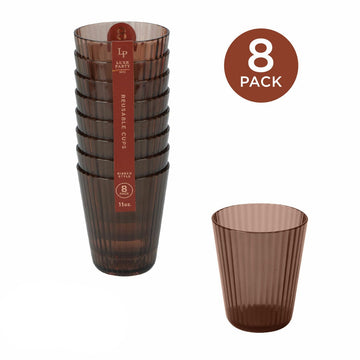 Deluxe Clay Beige 11 oz Ribbed Cup | 8 Pack