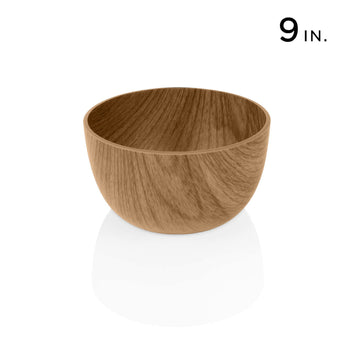 Oak Round 9" Plastic Serving Bowl