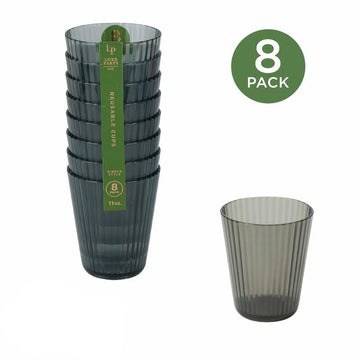 Deluxe Smoke 11 oz Ribbed Cup | 8 Pack
