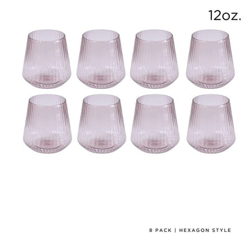 host company Wine Cups Upscale RIBBED Purple 12 Oz. Plastic Wine Goblets | 8 Cups