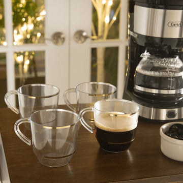 12.5 Oz Clear • Gold Plastic Coffee Cup | 8 Cups