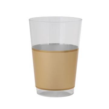 Clear • Gold Plastic Cups | 10 Cups