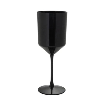 Upscale Round Black Plastic Wine Cups | 4 Cups