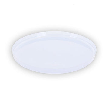 Round Accent Plastic Plates 10.25" Dinner Plates Round White Walled Plastic Plates | 10 Pack