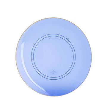 Round Accent Plastic Plates 10.25" Dinner Plates Transparent Bartenura Blue  • Gold Round Plastic Plates | 10 Pack