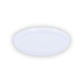 Round Accent Plastic Plates 7.25" Appetizer Plates Round White Walled Plastic Plates | 10 Pack