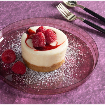 Round Transparent Rose Walled Plastic Plates | 10 Pack