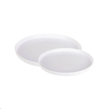 Round White Walled Plastic Plates