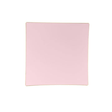 Square Coupe Blush • Gold Plastic Plates | 10 Pack