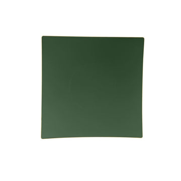 Square Accent Plastic Plates Square Emerald • Gold Plastic Plates | 10 Pack