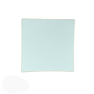 Square Accent Plastic Plates Square Mint • Gold Pattern Plastic Plates | 10 Plates