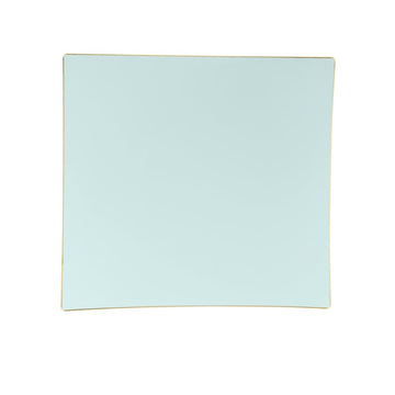 Square Accent Plastic Plates Square Mint • Gold Pattern Plastic Plates | 10 Plates